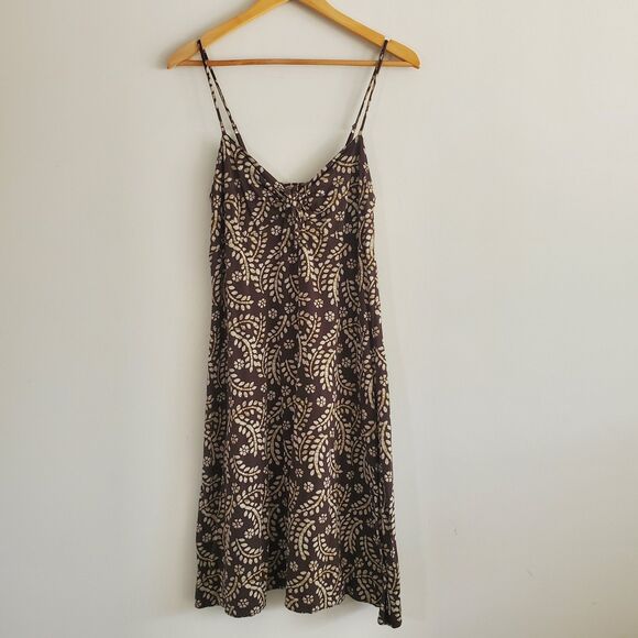 Gap Women's Vintage Dress Medium Brown Floral Y2K Slip Casual - Picture 1 of 14